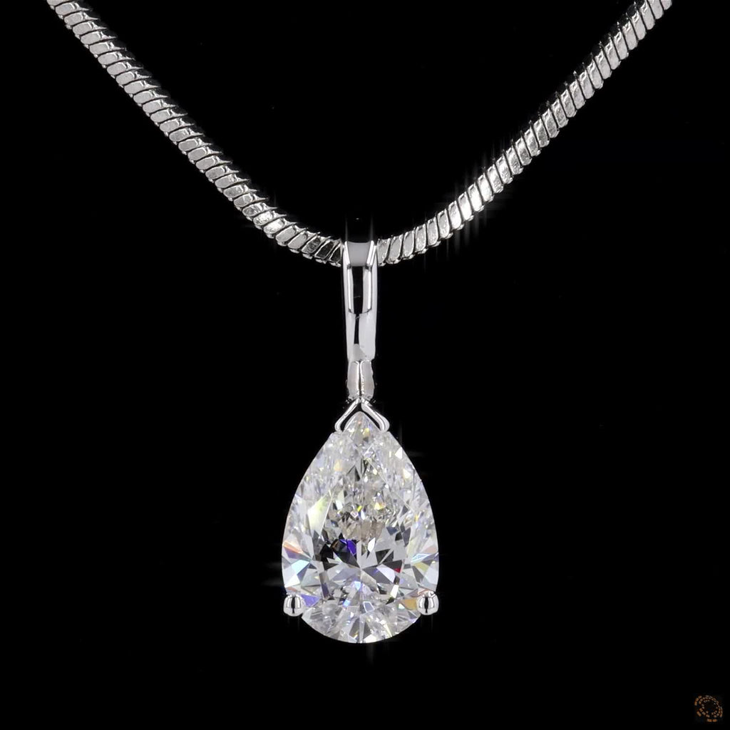 White Gold Pear Diamond Pendant