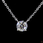 White Gold Round Diamond Pendant