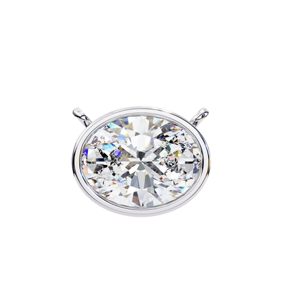 Sideways Oval Bezel Set Pendent