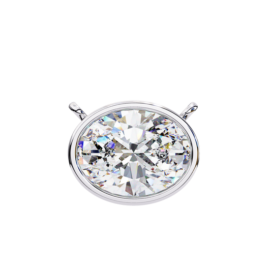 Sideways Oval Bezel Set Pendent