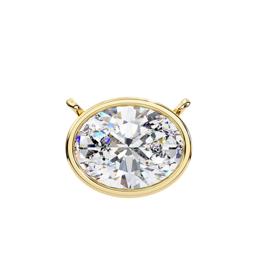 Sideways Oval Bezel Set Pendent