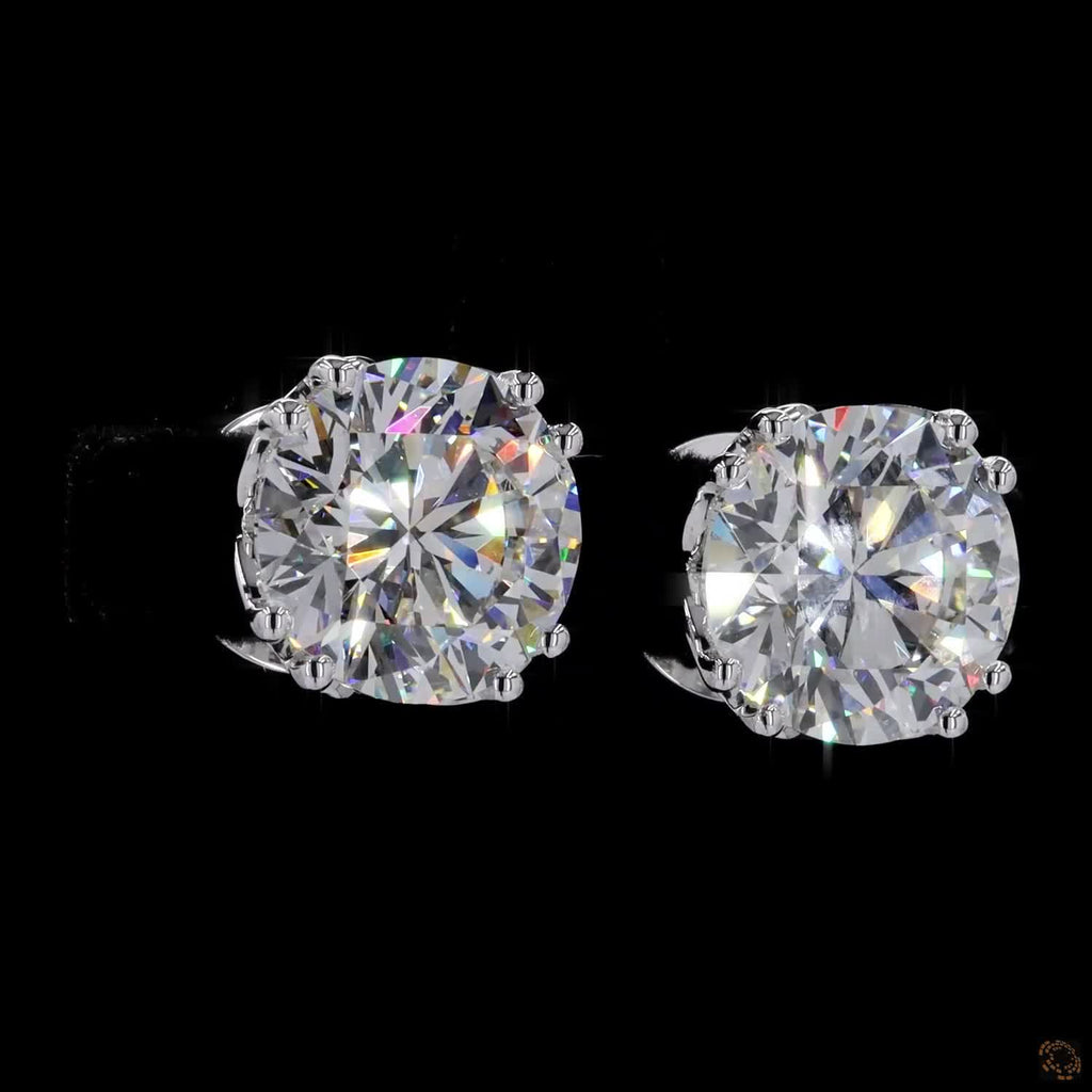 White Gold Round Diamond Stud Earrings