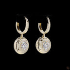 Yellow Gold Round Diamond Earrings