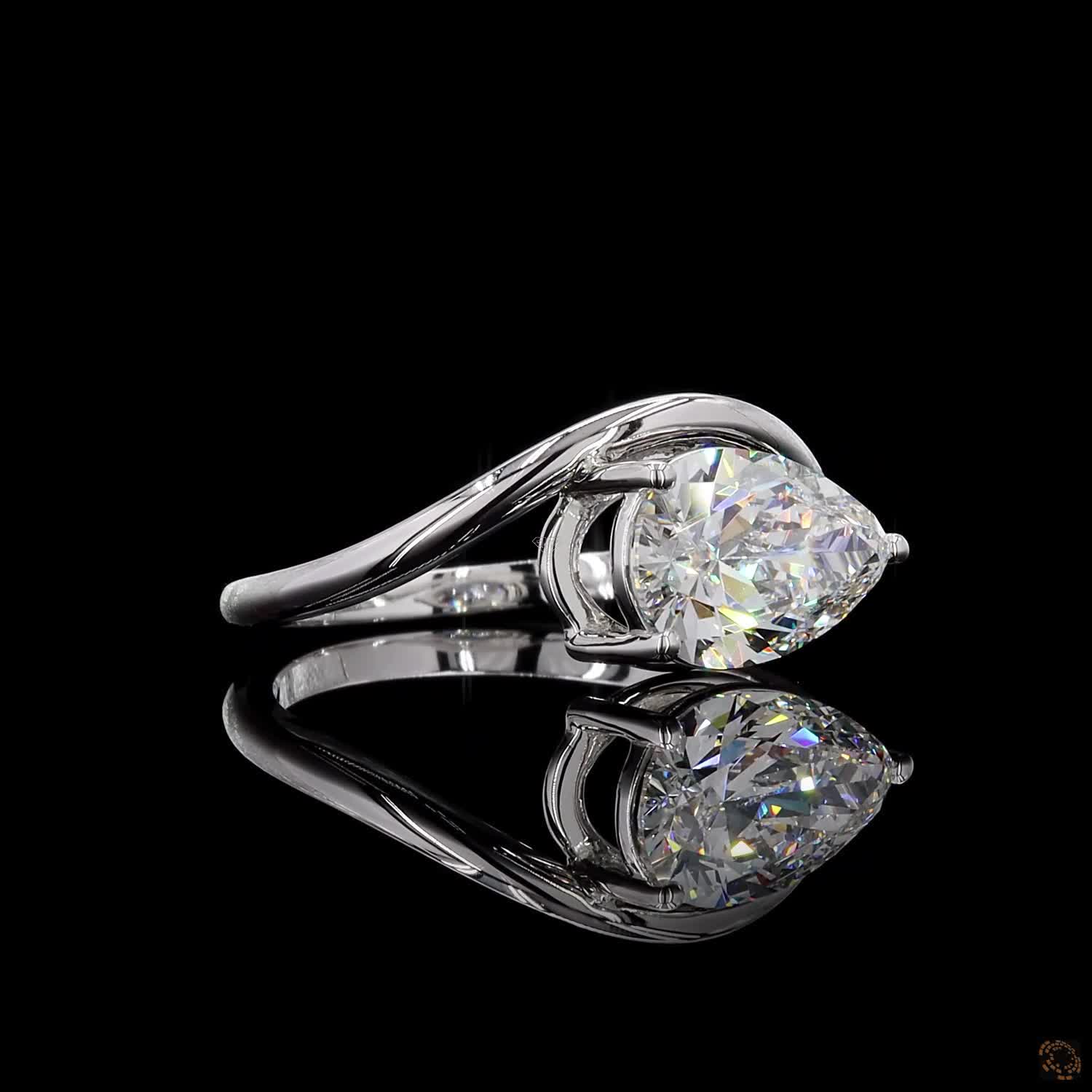 White Gold Pear Diamond Ring
