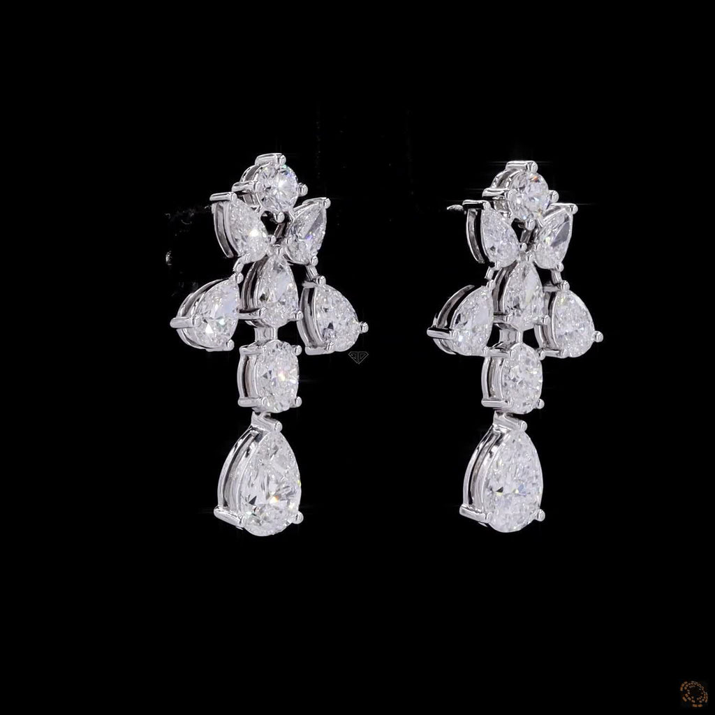 White Gold Multi-Shape Diamond Earrings