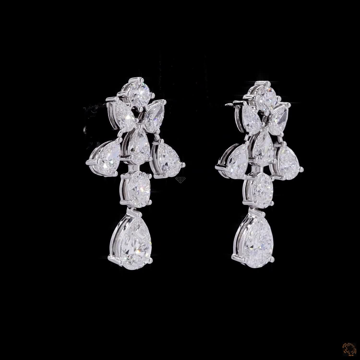 White Gold Multi-Shape Diamond Earrings