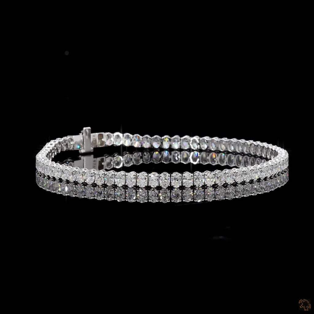 White Gold Oval Diamond Bracelet