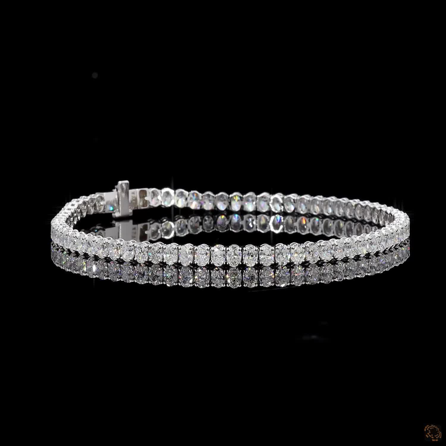 White Gold Oval Diamond Bracelet