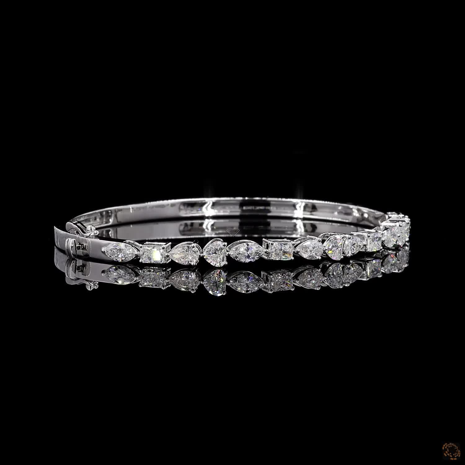 White Gold Multi-Shape Diamond Bracelet