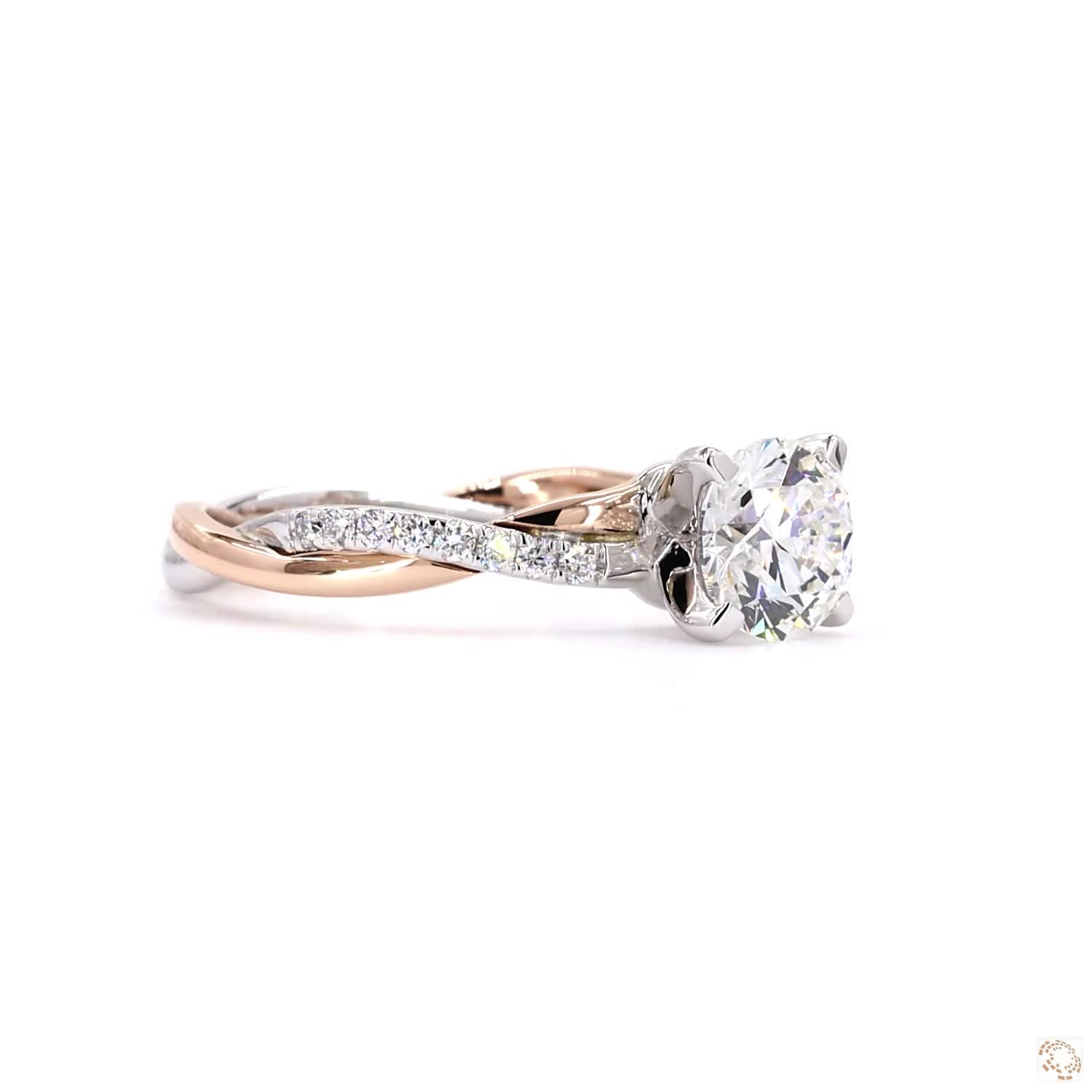 Dual Tone Round Diamond Ring