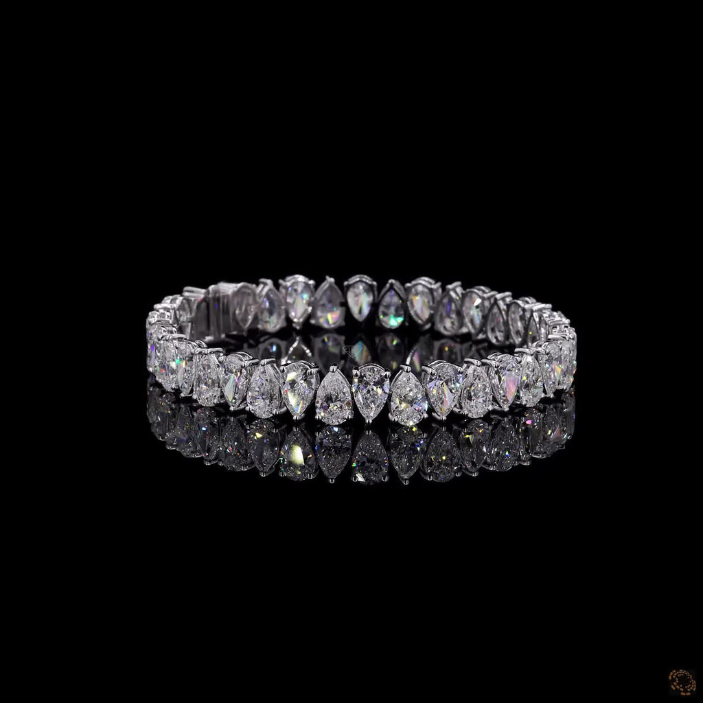 White Gold Pear Diamond Bracelet