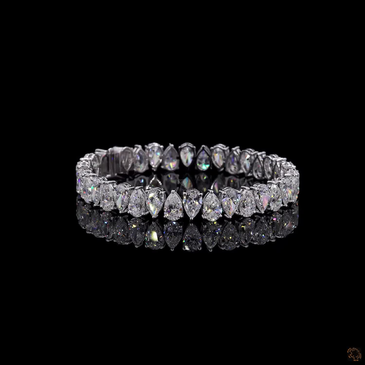 White Gold Pear Diamond Bracelet