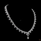 White Gold Pear Diamond Necklace