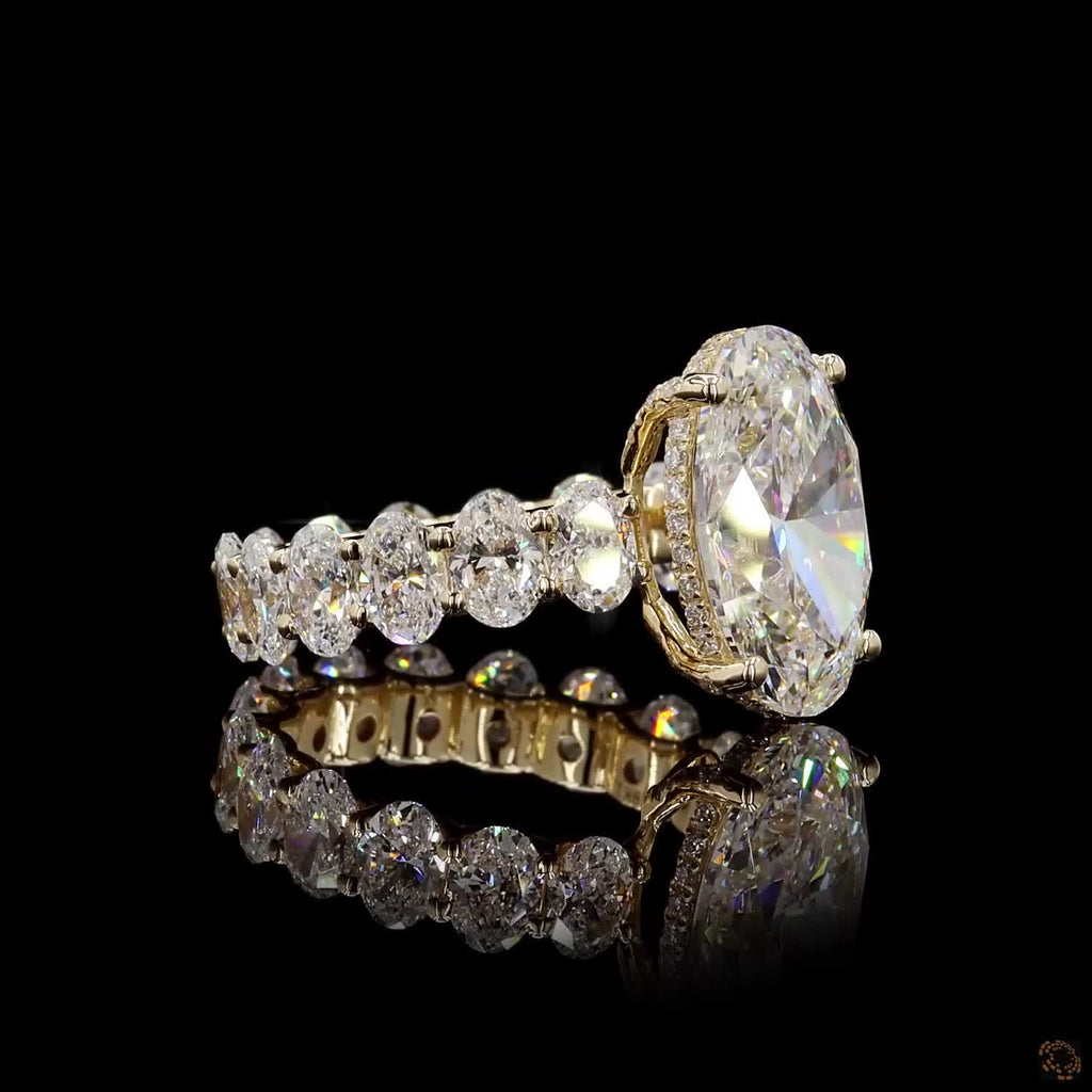 Yellow Gold Oval Diamond Ring