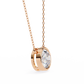 Bezel Set Solitaire Necklace | Floating Round Diamond Pendant