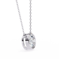 Bezel Set Solitaire Necklace | Floating Round Diamond Pendant
