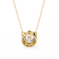 Bezel Set Solitaire Necklace | Floating Round Diamond Pendant