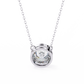 Bezel Set Solitaire Necklace | Floating Round Diamond Pendant