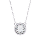 Bezel Set Solitaire Necklace | Floating Round Diamond Pendant