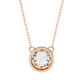 Bezel Set Solitaire Necklace | Floating Round Diamond Pendant
