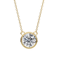 Bezel Set Solitaire Necklace | Floating Round Diamond Pendant