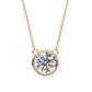 Bezel Set Solitaire Necklace | Floating Round Diamond Pendant
