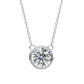 Bezel Set Solitaire Necklace | Floating Round Diamond Pendant