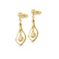 Elegant Pear Halo Teardrop Dangle Earrings