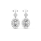 Oval Halo Diamond Drop Earrings