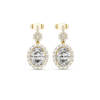 Oval Halo Diamond Drop Earrings