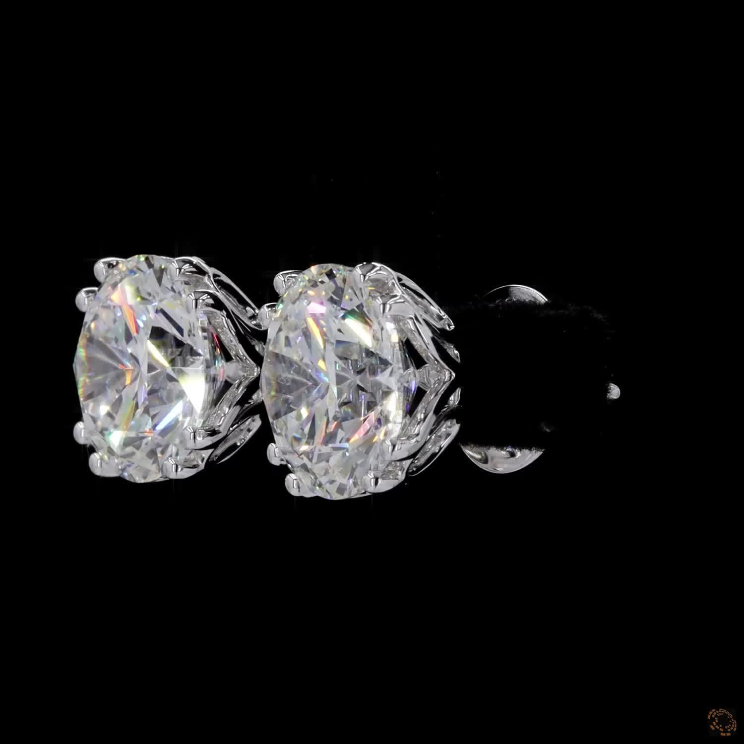 White Gold Round Diamond Stud Earrings