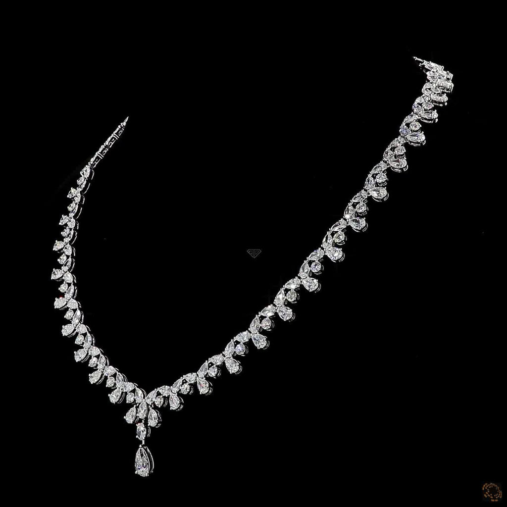 White Gold Pear Diamond Necklace