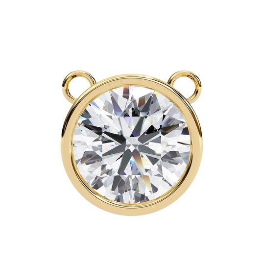 Bezel Set Solitaire Necklace | Floating Round Diamond Pendant