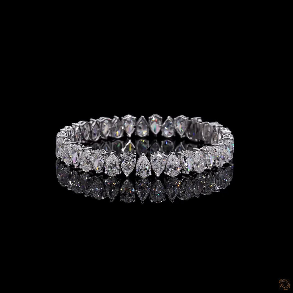 White Gold Pear Diamond Bracelet