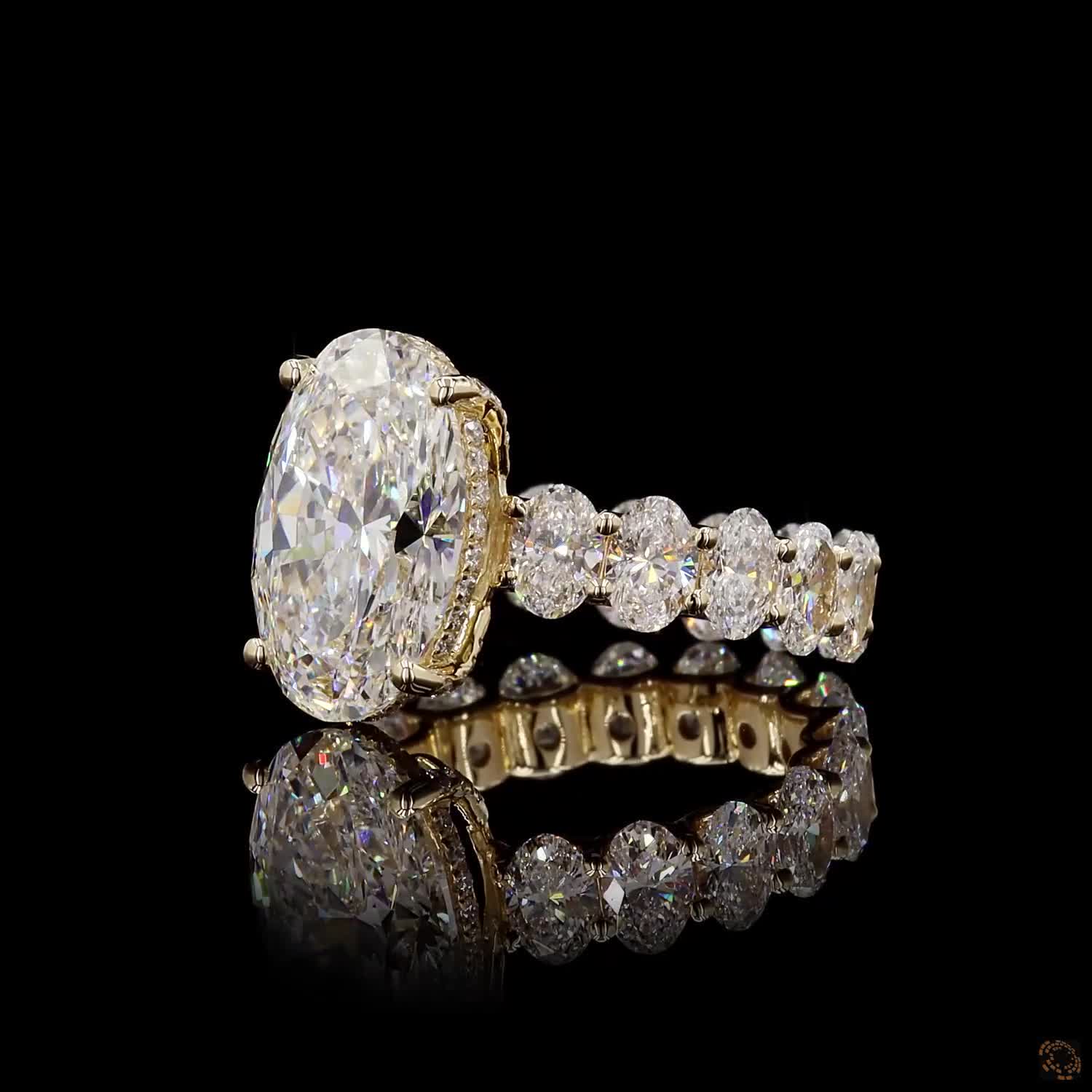 Yellow Gold Oval Diamond Ring