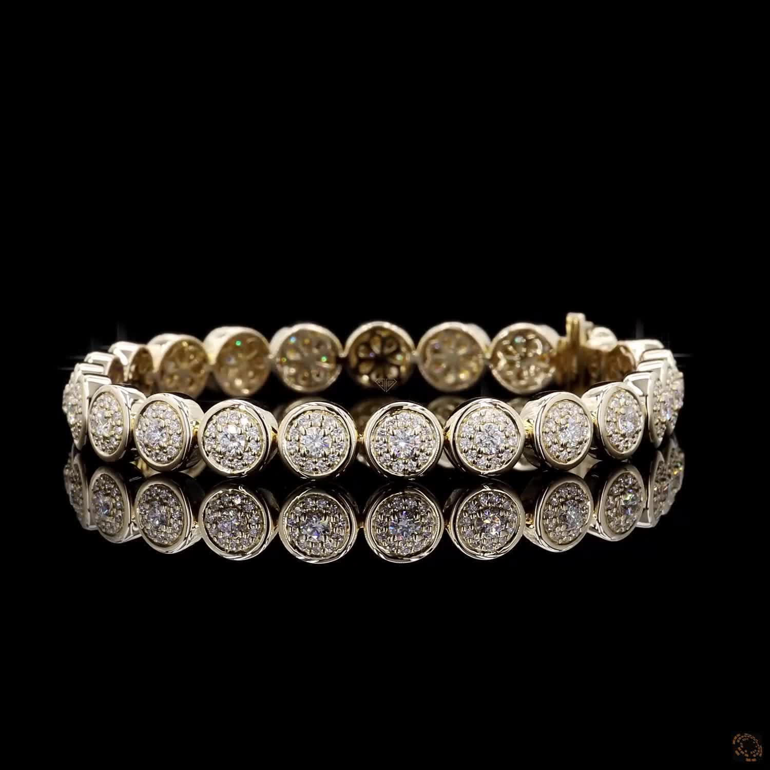 Yellow Gold Round Diamond Bracelet