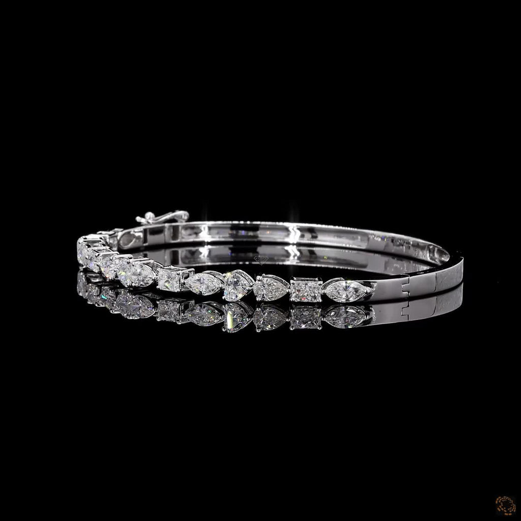 White Gold Multi-Shape Diamond Bracelet