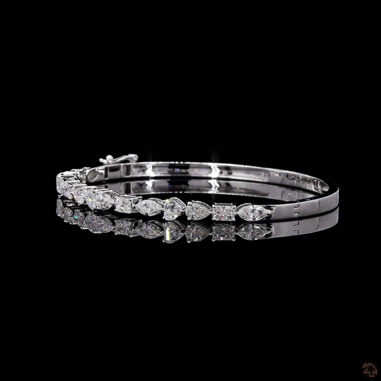 White Gold Multi-Shape Diamond Bracelet