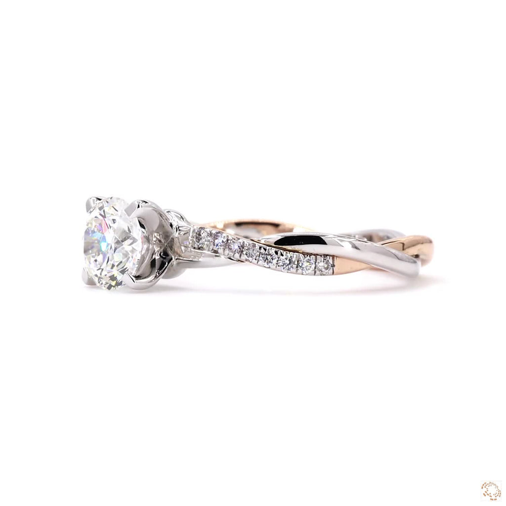 Dual Tone Round Diamond Ring