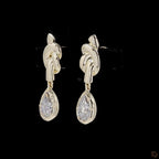 Yellow Gold Pear Diamond Knot Earrings