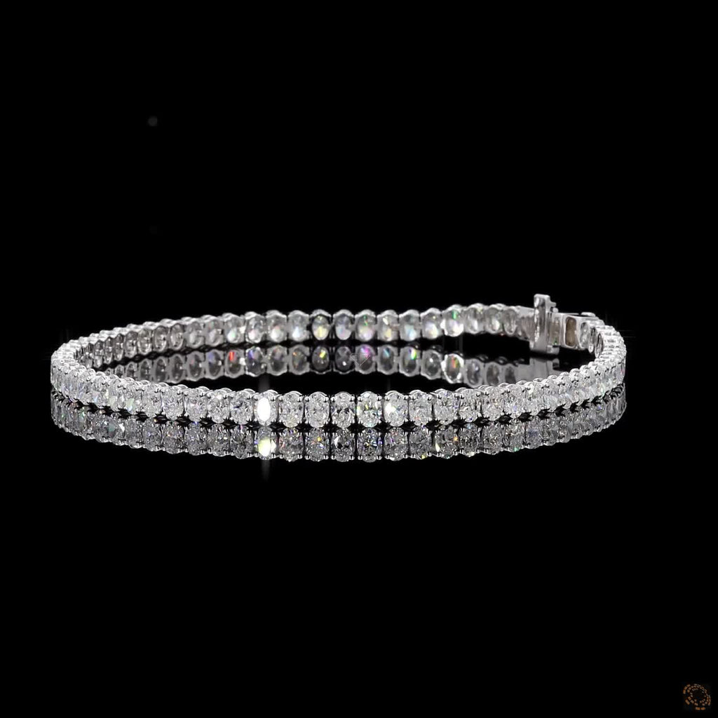White Gold Oval Diamond Bracelet