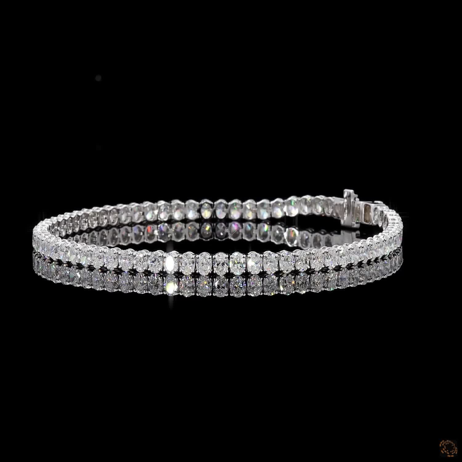White Gold Oval Diamond Bracelet