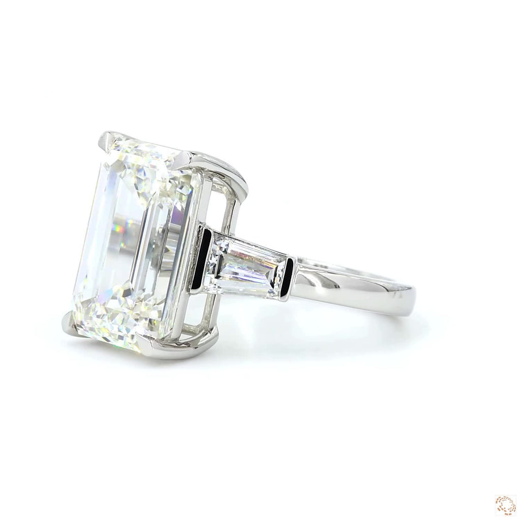White Gold Emerald Cut Diamond Ring