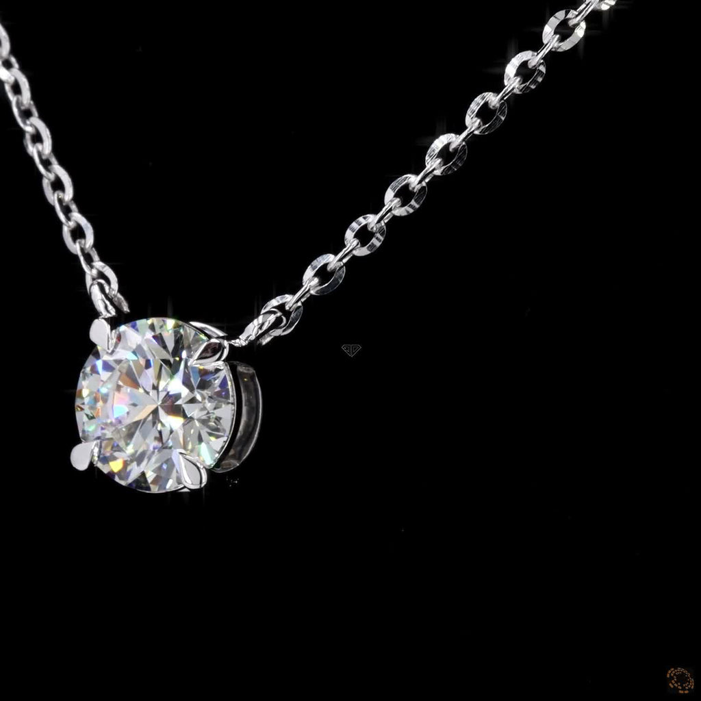 White Gold Round Diamond Pendant