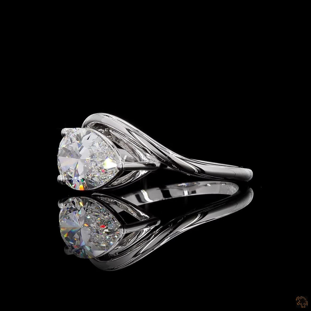 White Gold Pear Diamond Ring