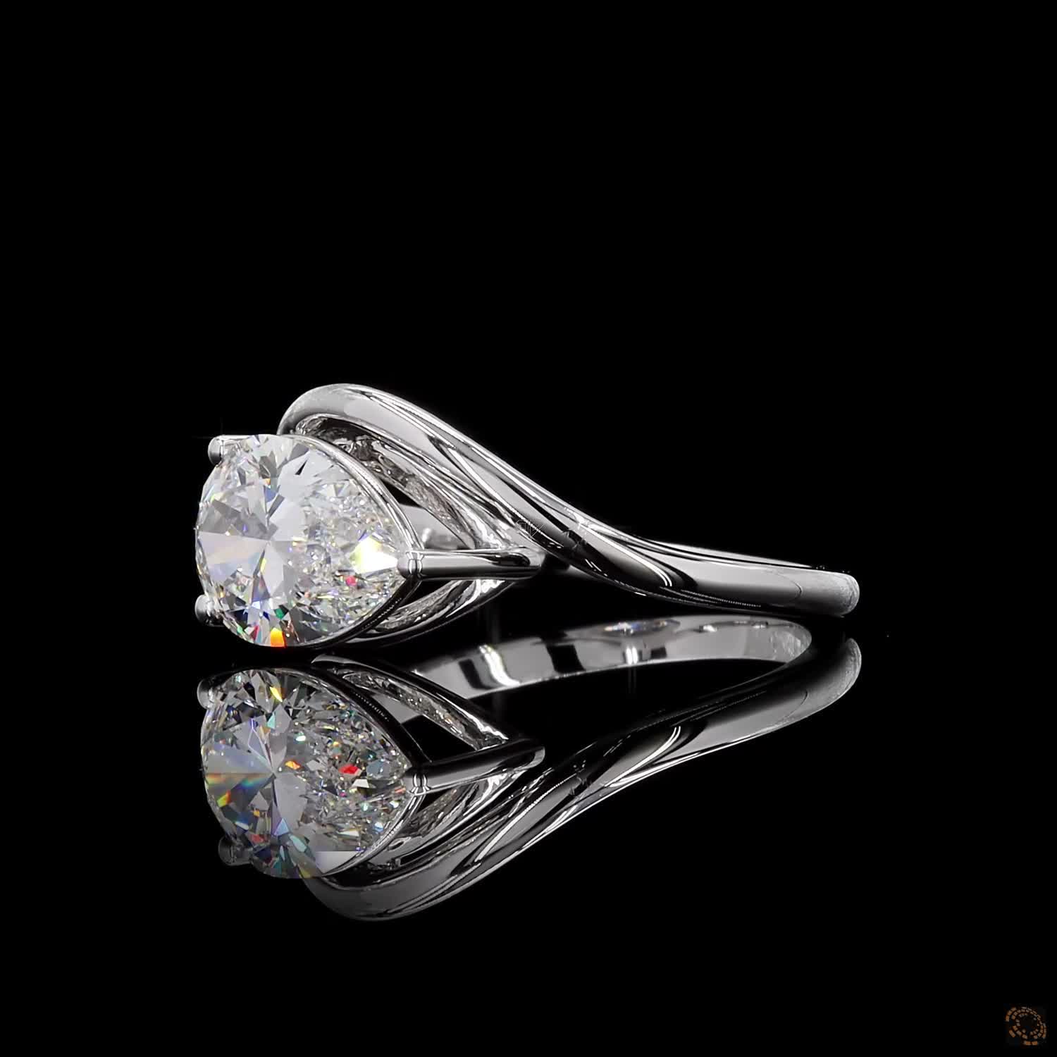White Gold Pear Diamond Ring