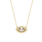 Modern Evil Eye Necklace | Bezel Set Marquise Diamond Pendant