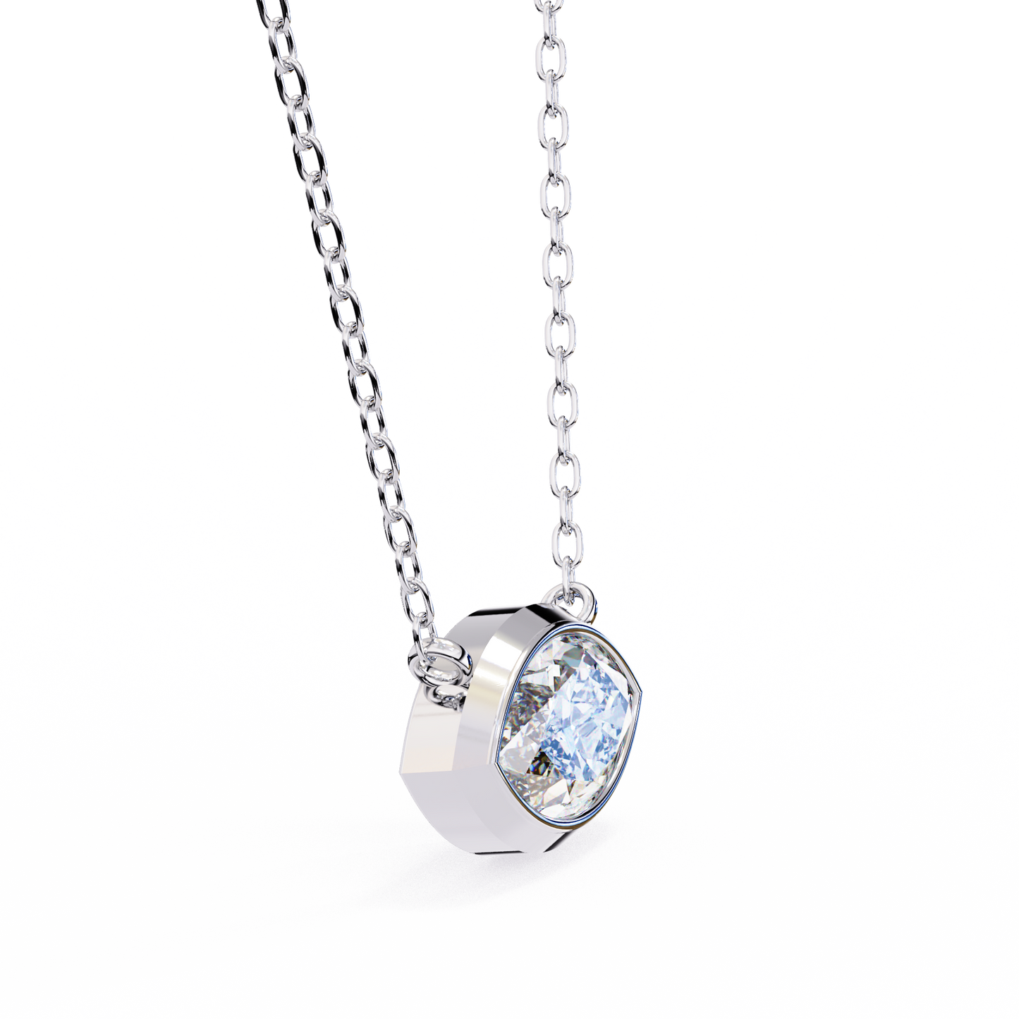 Modern Evil Eye Necklace | Bezel Set Marquise Diamond Pendant