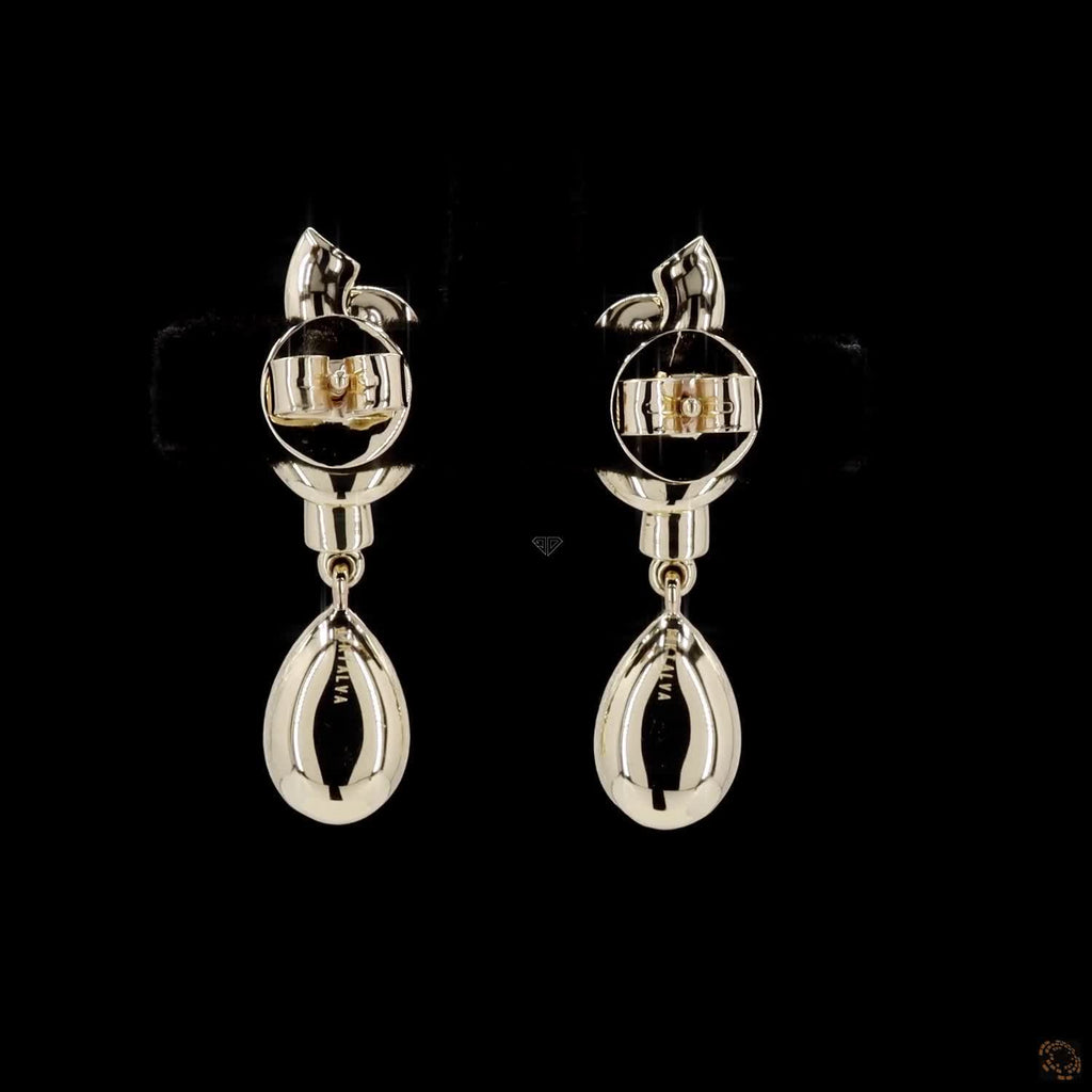 Yellow Gold Pear Diamond Knot Earrings