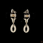 Yellow Gold Pear Diamond Knot Earrings